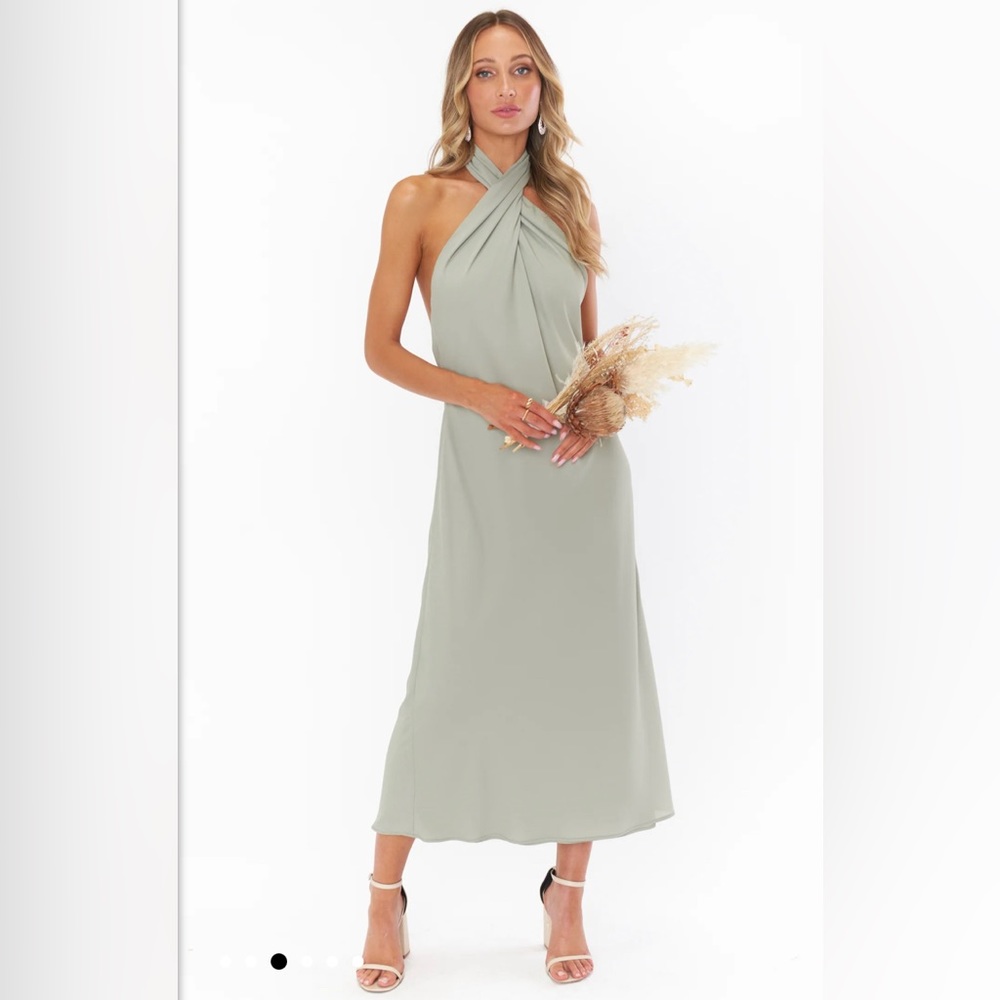 Mumu Jasmine Halter Midi Dress